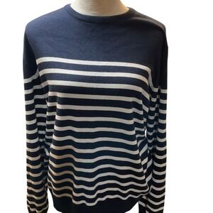MVP Men's Crew Neck Long Sleeve Striped Sweater Size L